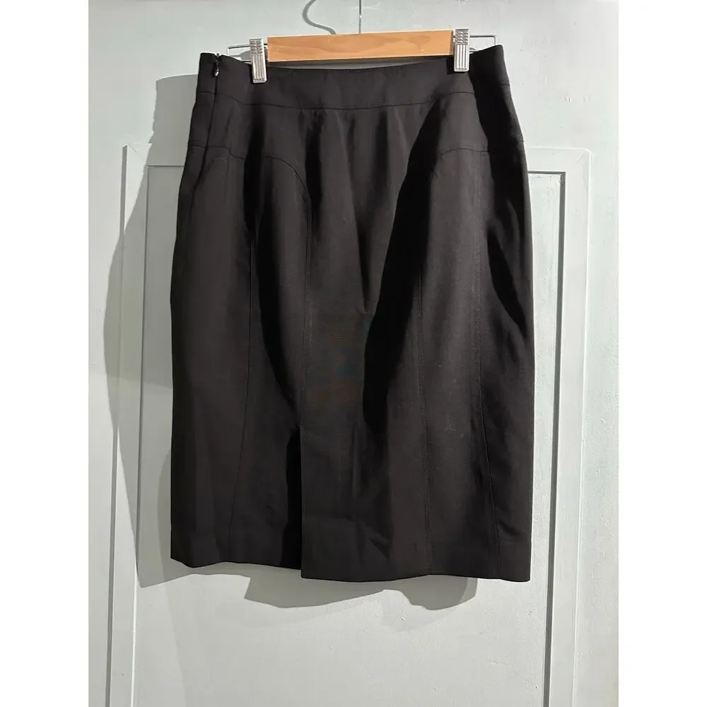 Burberry London Black Wool Mini Pencil Skirt Size 6 - Picture 2 of 8